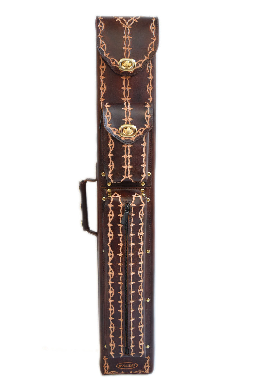 Delta Leather Hand Tooled Case Brown
