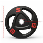 HAJEX Rubber Olympic Bumper Grip Weight Plates & Sets in LBs & KGs