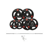HAJEX Rubber Olympic Bumper Grip Weight Plates & Sets in LBs & KGs