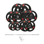 HAJEX Rubber Olympic Bumper Grip Weight Plates & Sets in LBs & KGs