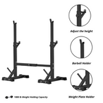 Bench Press Stack with Squat Rack, Weight Plates and Barbell Bar